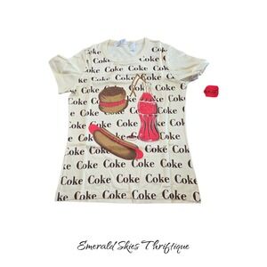 Vintage variety coco-cola coco cola single stitch size L hot dog NOS free ship